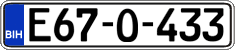 License plate of Bosnia and Herzegovina, Regular plates