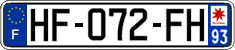 French license plate, SIV (ordinary)