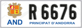 License plate of Andorra, Cars (A 1234)