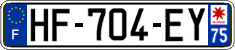 French license plate, SIV (ordinary)