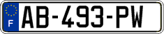 French license plate, SIV (ordinary)