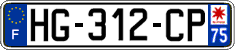 French license plate, SIV (ordinary)
