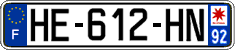 French license plate, SIV (ordinary)