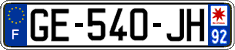 French license plate, SIV (ordinary)