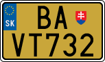 License plate of Slovakia, Export transit plates