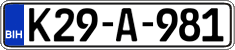 License plate of Bosnia and Herzegovina, Regular plates