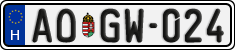 license plates of Hungary, Regular plates (2022)