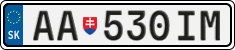 License plate of Slovakia, Cars