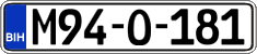 License plate of Bosnia and Herzegovina, Regular plates