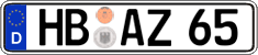 German license plate, Regular plates