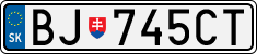 License plate of Slovakia, Cars