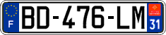 French license plate, SIV (ordinary)