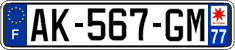 French license plate, SIV (ordinary)