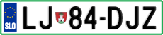License plate of Slovenia, Cars