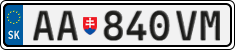 License plate of Slovakia, Cars