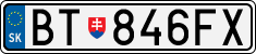 License plate of Slovakia, Cars