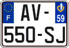 French license plate, SIV (ordinary)