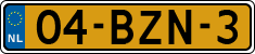 License plate of the Netherlands, Heavy Commercial Vehicles (1994 system)