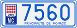 License plate of Monaco, Cars