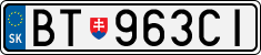 License plate of Slovakia, Cars
