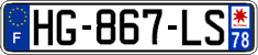 French license plate, SIV (ordinary)