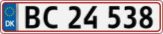 License plate of Denmark, Regular plates