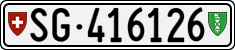 License plate of Switzerland, Cars