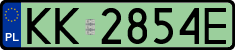 License plates of Poland, Electric vehicles