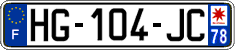 French license plate, SIV (ordinary)