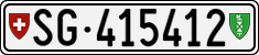 License plate of Switzerland, Cars