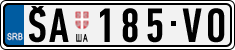 License plate of Serbia, Cars
