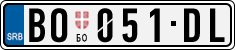 License plate of Serbia, Cars