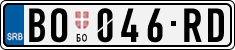 License plate of Serbia, Cars