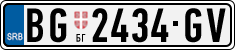 License plate of Serbia, Cars