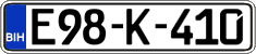 License plate of Bosnia and Herzegovina, Regular plates