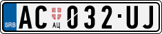 License plate of Serbia, Cars