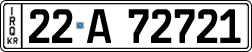 License plate of Iraq, 2022 year system