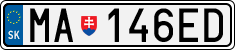 License plate of Slovakia, Cars
