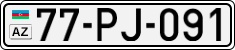 License plate of Azerbaijan, Cars