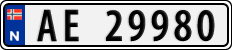 License plate of Norway, Cars