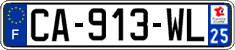 French license plate, SIV (ordinary)