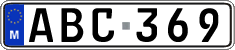 License plate of Malta, Regular plates (ABC 123)