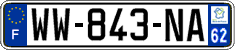 French license plate, SIV (temporary)
