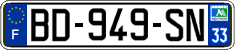 French license plate, SIV (ordinary)