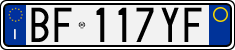 License plate of Italy, Cars (1994 year series)