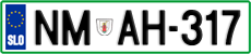 License plate of Slovenia, Cars