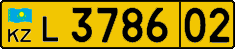 License plate Kazakhstan, Foreigners (2012)