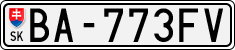 License plate of Slovakia, Cars