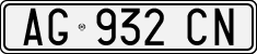 License plate of Italy, Cars (1994 year series)