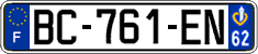 French license plate, SIV (ordinary)
